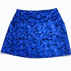 18 Birdies Vibrant Blue Patterned Golf Mini Skort. Size Small